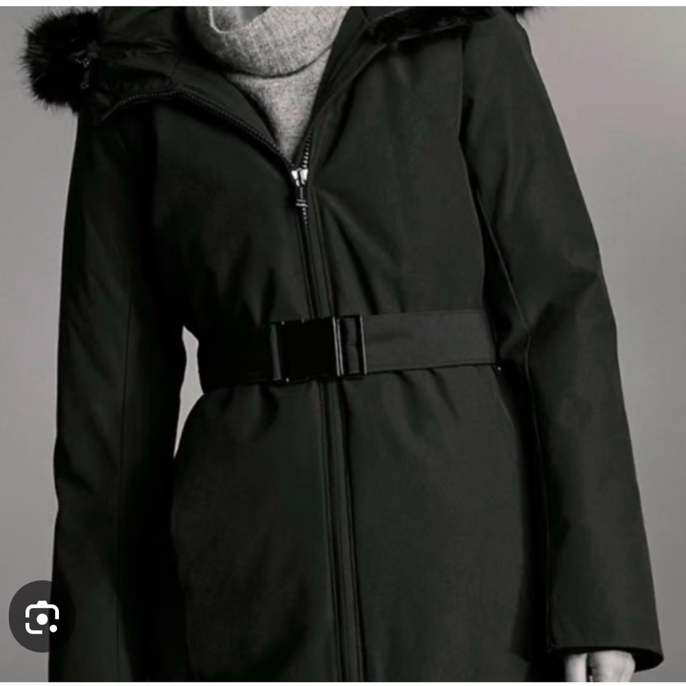 Aritzia Babaton Black Tahoe Belted Parka Size Small - Picture 2 of 7